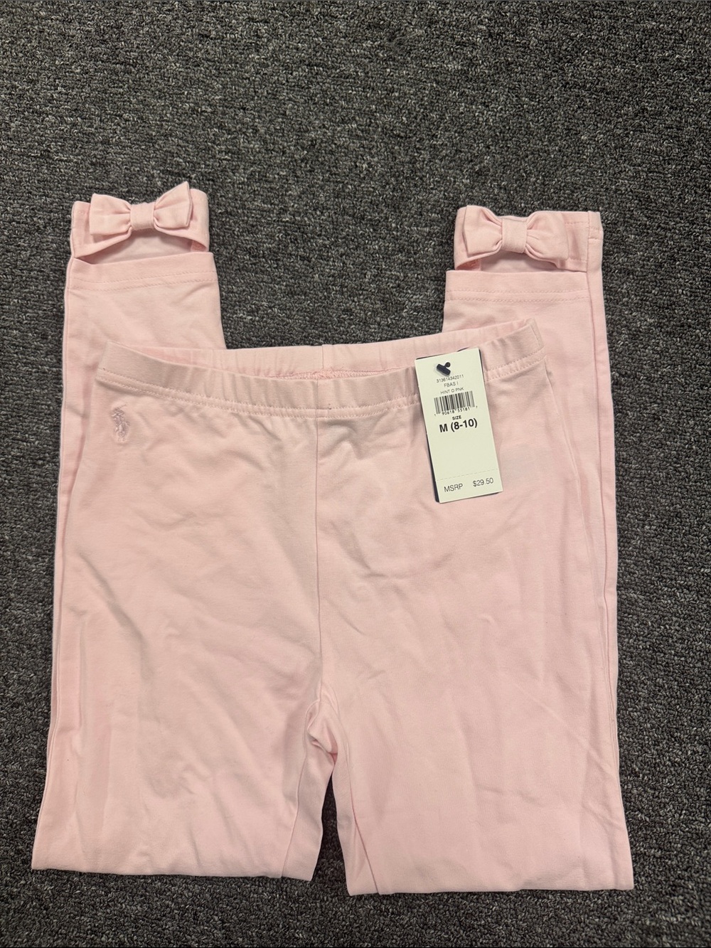Ralph Lauren Light Pink Bow Hem Leggings